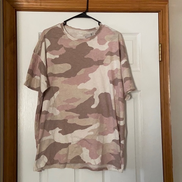 aerie Tops - AERIE LARGE OVERSIZED CAMO TEE